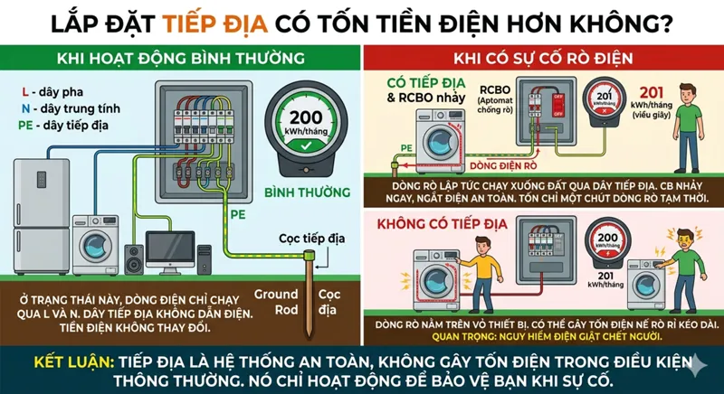 Lắp đặt tiếp địa