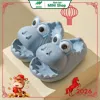 Dép khủng long quai ngang siêu cute màu xanh dương size 33-0
