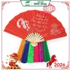 Quạt cầm tay truyền thống làm bằng tre và vải Ngắn-0