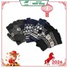 Găng tay len cụt ngón chống nắng màu đen-1